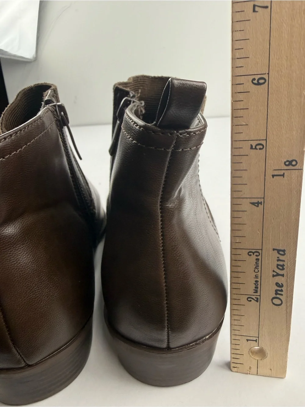 Torrid Womens 7.5WW Brown Faux Leather Ankle Boots Booties Side Zip